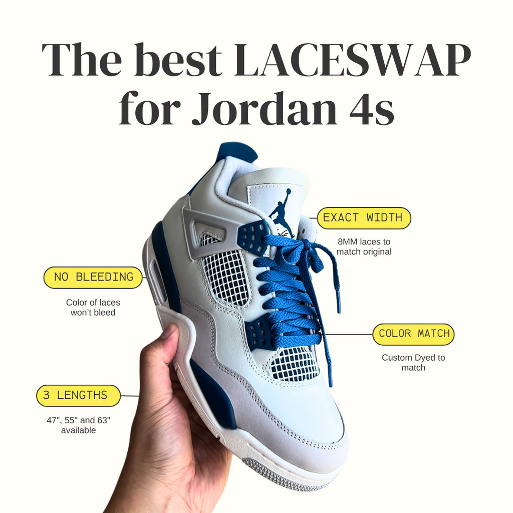 Industrial Blue / Military Blue Laces for the Jordan 4 Military Blue - Where to buy them? | Slickieslaces